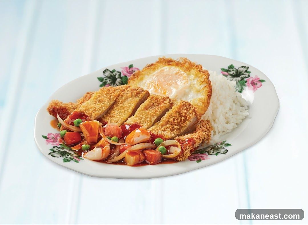 Crispy Chicken with Fried Egg and Rice