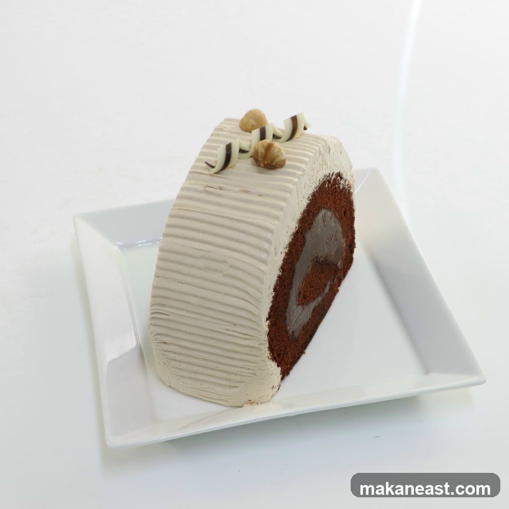 Chocolate Swiss Roll Slice