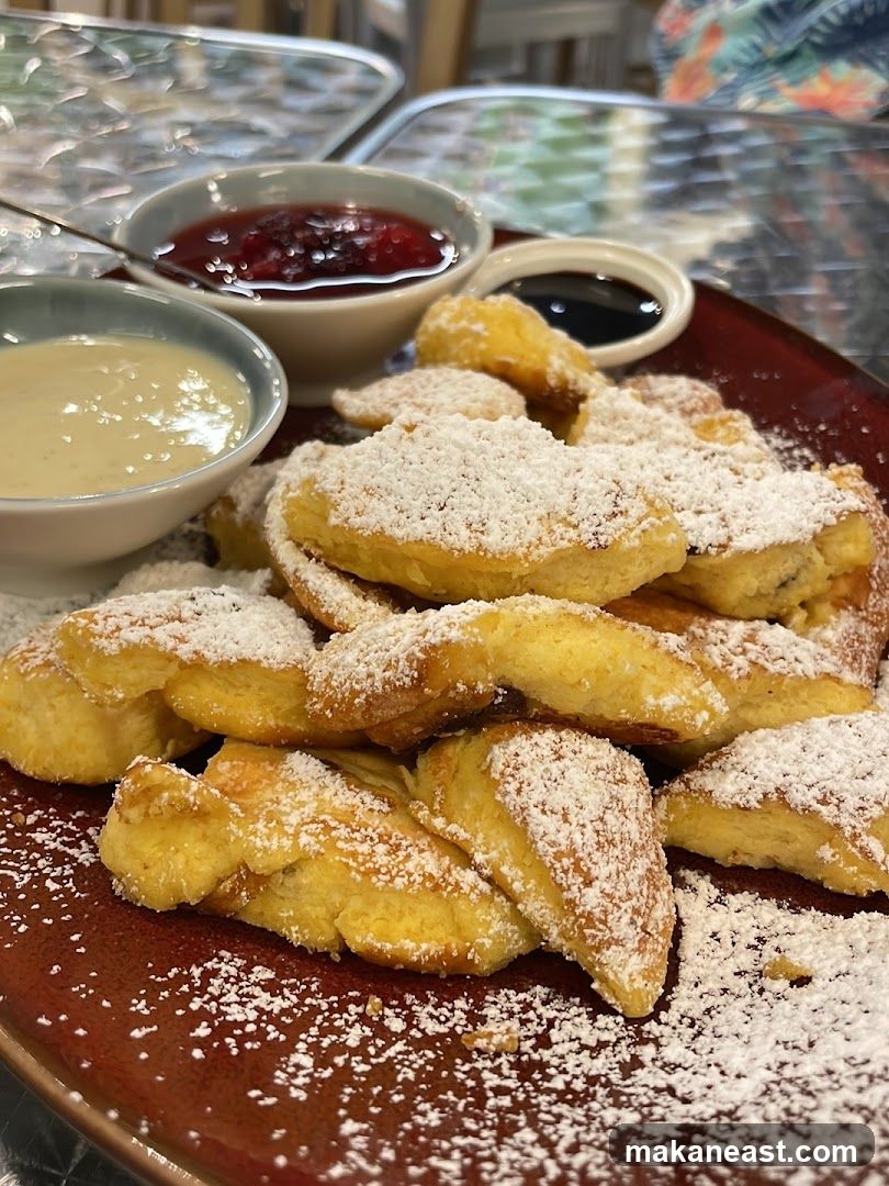 Kaiserschmarrn with fruit compote and vanilla sauce