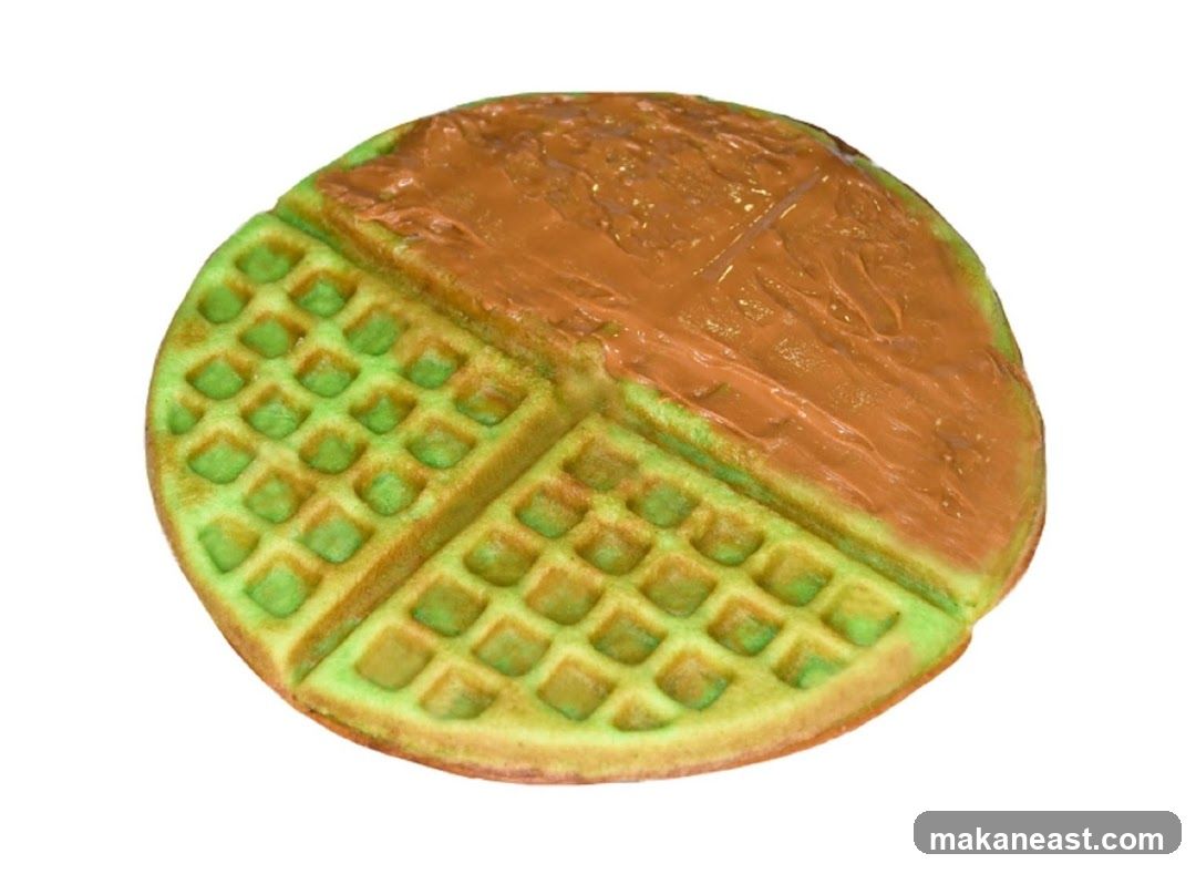 Green Waffle with Spread