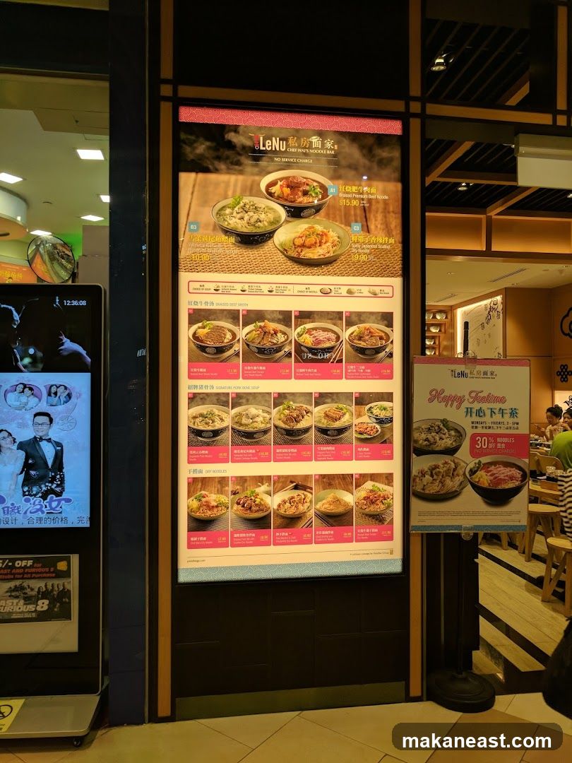 LeNu Noodle Bar Menu