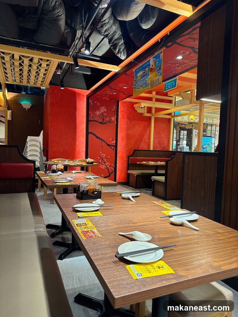 Restaurant Interior with Cherry Blossom Decor