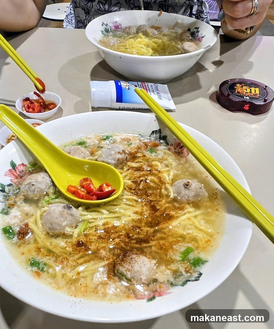 Noodle Soup with Meatballs