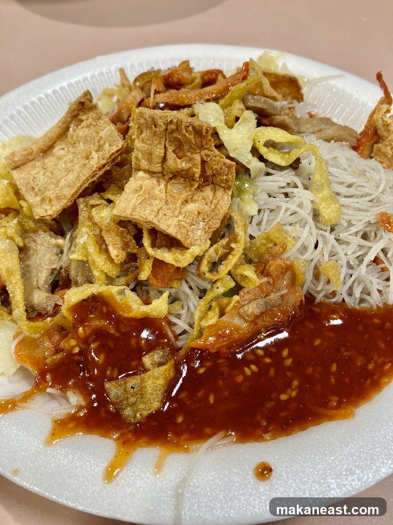 Noodles with Toppings and Sauce