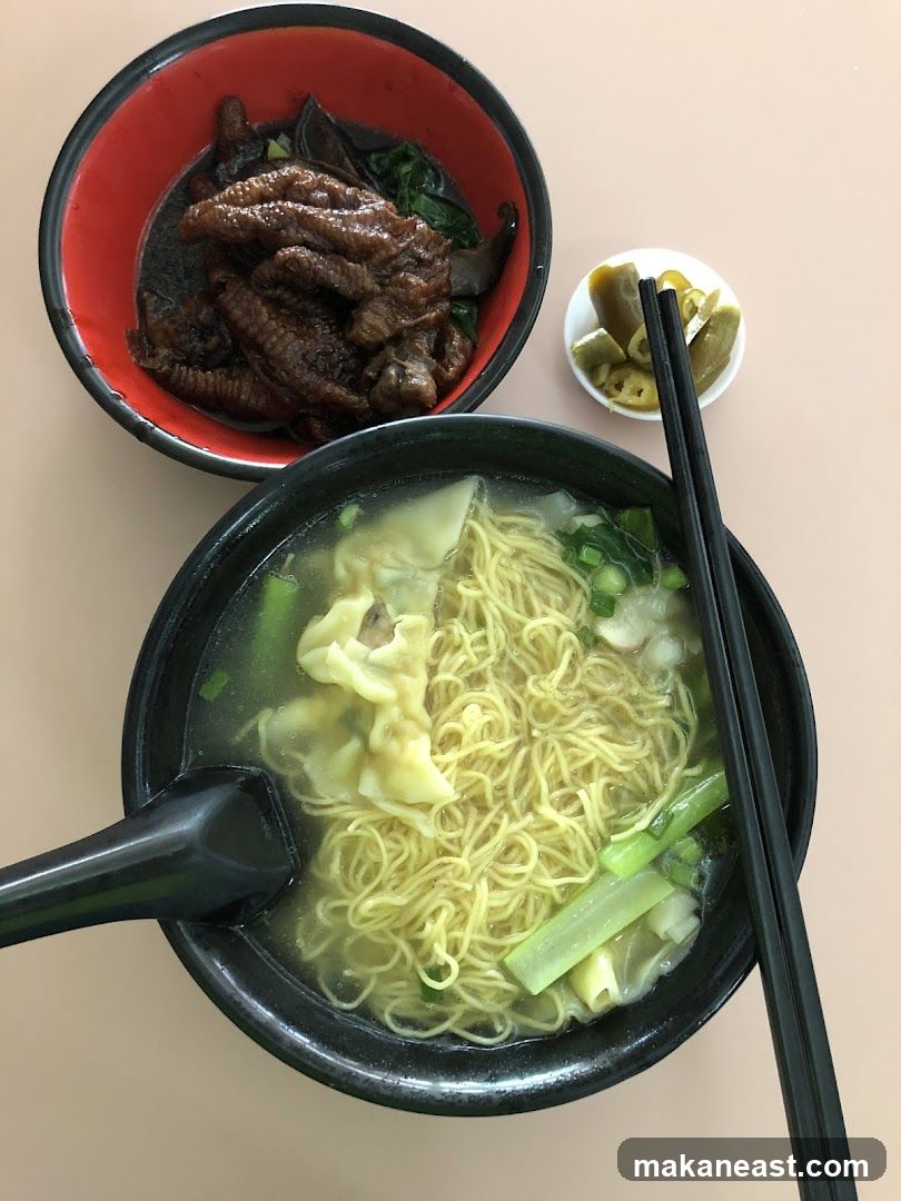 Noodle Soup and Braised Chicken Feet