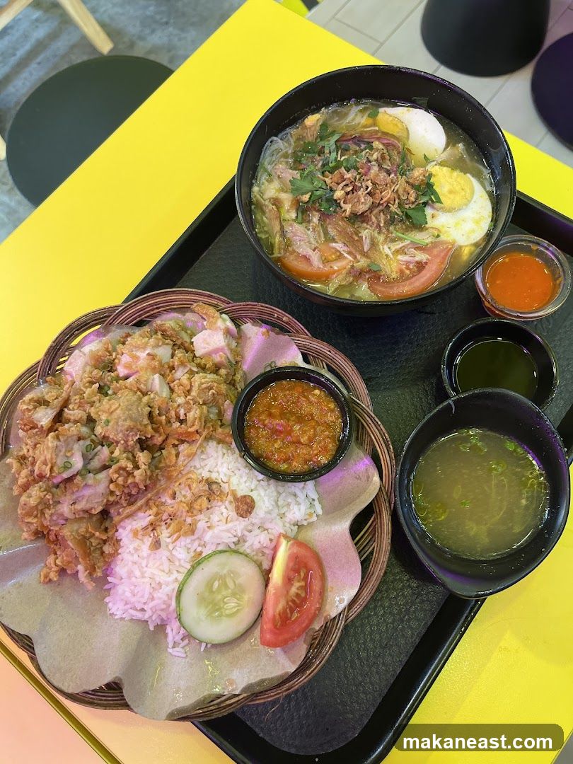Soto and Fried Chicken Rice