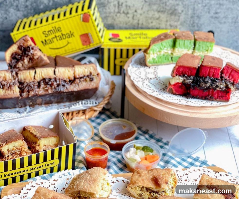 Assortment of Martabak and Indonesian Street Food
