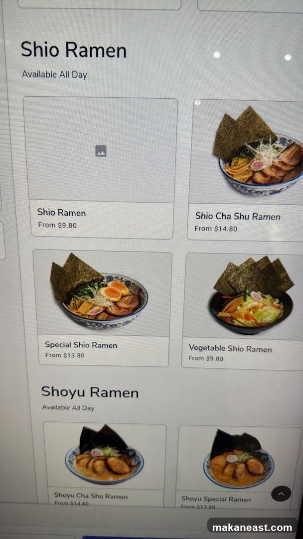 Ramen Menu