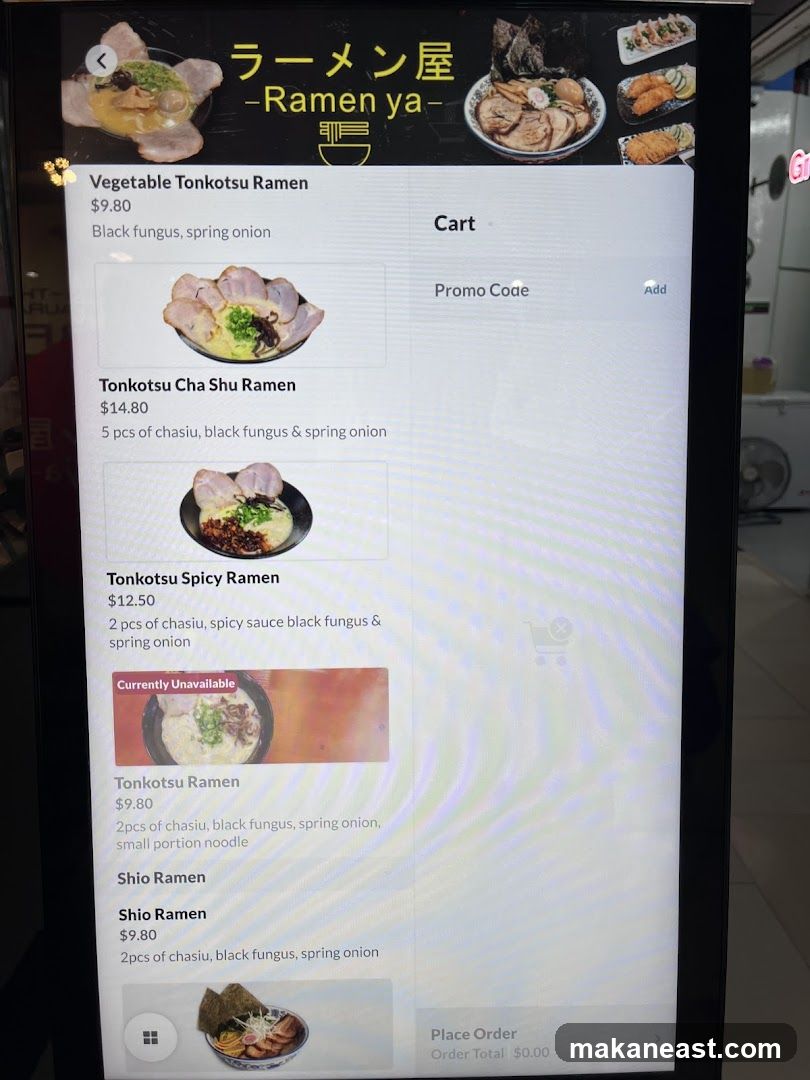 Ramen ya Menu