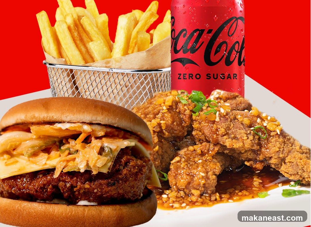 Burger, Fries, and Chicken Wings Meal