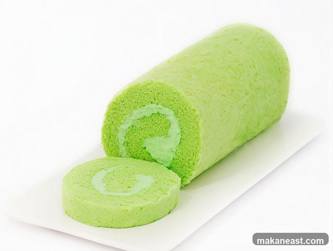 Green Swiss Roll Cake
