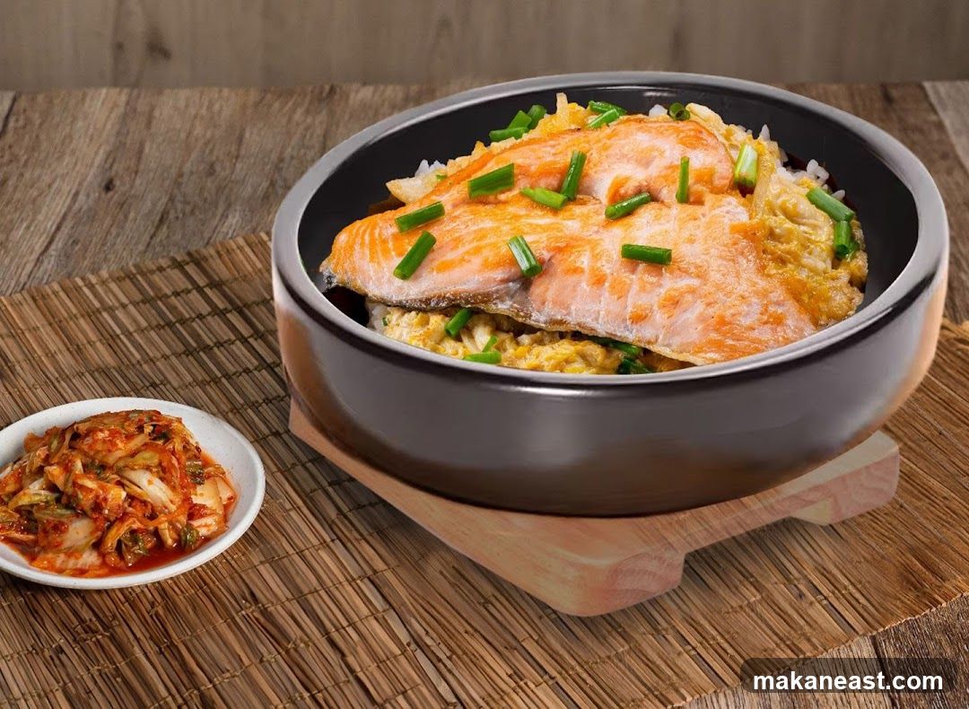 Salmon Rice Bowl with Kimchi