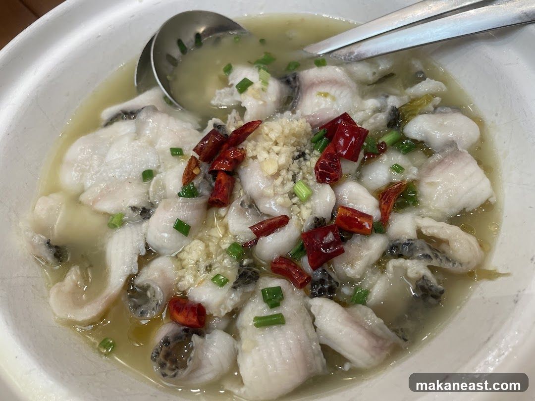 Poached Fish with Pickled Vegetables