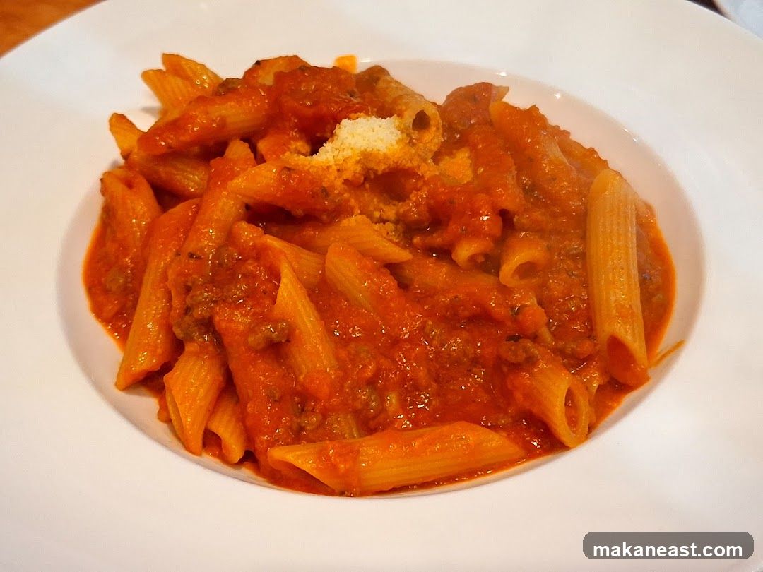 Penne Pasta with Meat Sauce