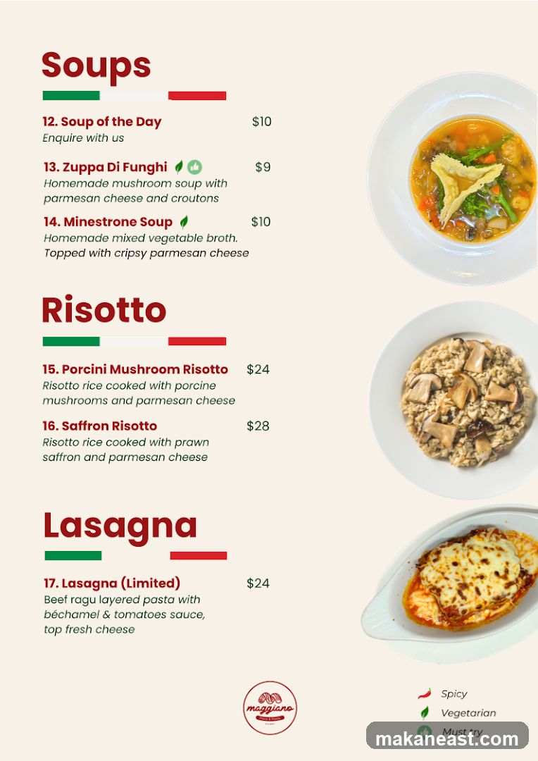 Maggiano Menu