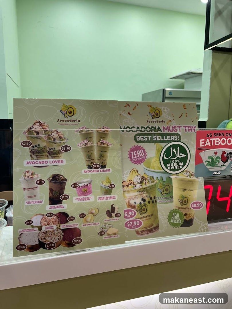 Avocadoria Menu