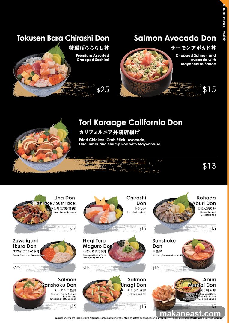 Sushi Bowl Menu