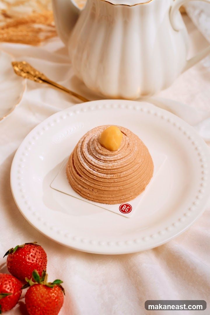 Mont Blanc Cake with Strawberries