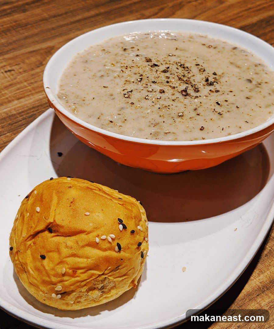 Mushroom Soup with Bun