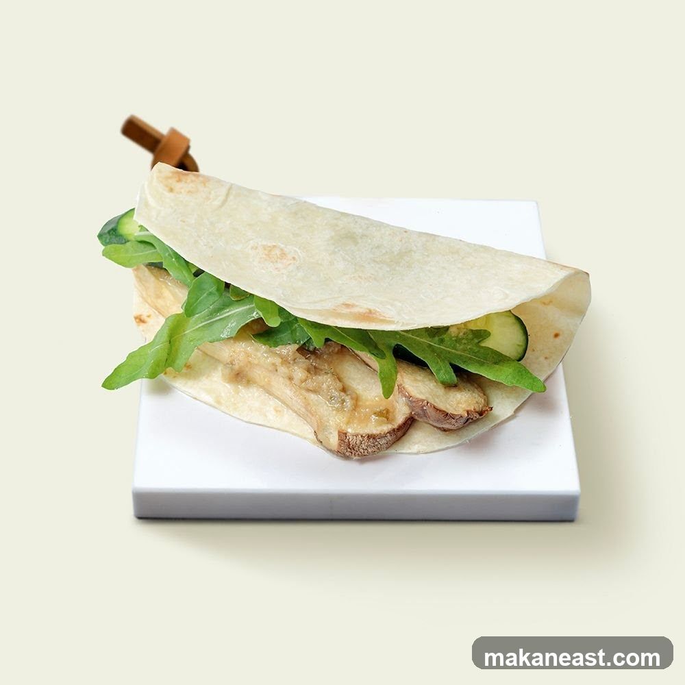 Mushroom and Arugula Wrap