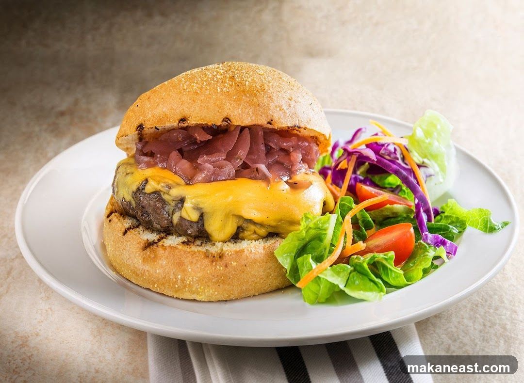 Cheeseburger with Side Salad