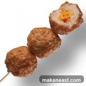 Fried Meatballs on a Skewer
