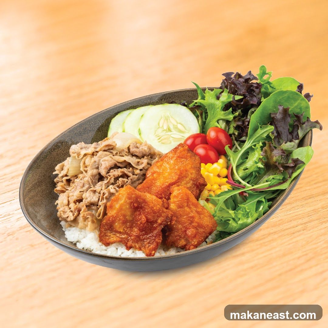 Beef and Chicken Rice Bowl