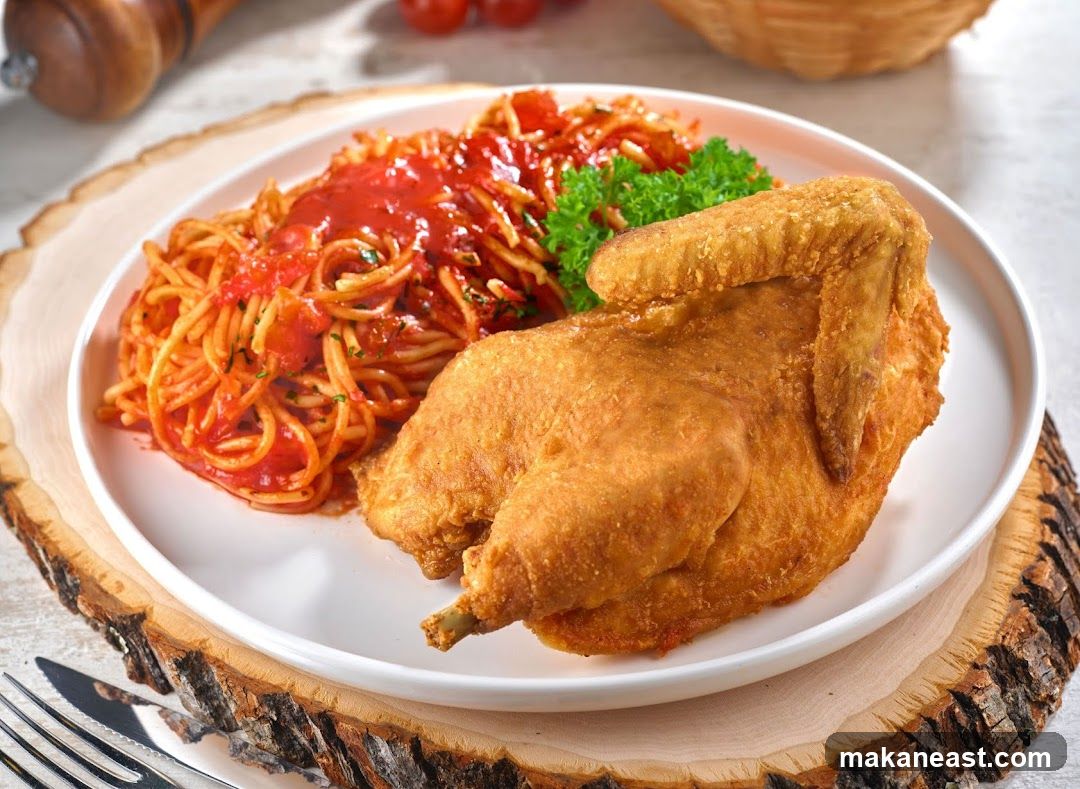 Fried Chicken Wings with Rice and Salad