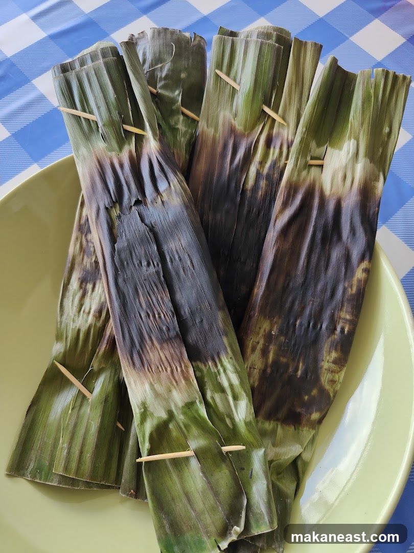Grilled Food in Banana Leaves