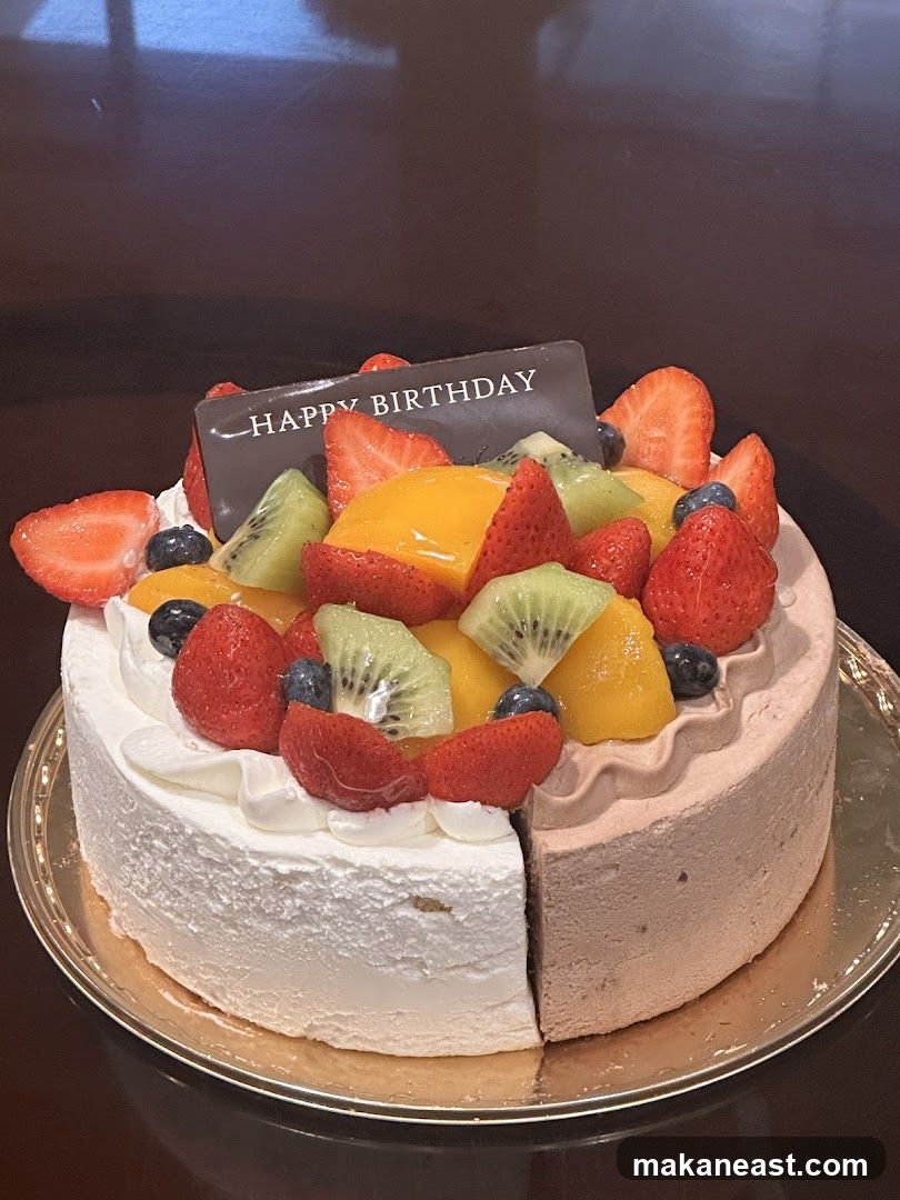Birthday Cake with Fruit Topping