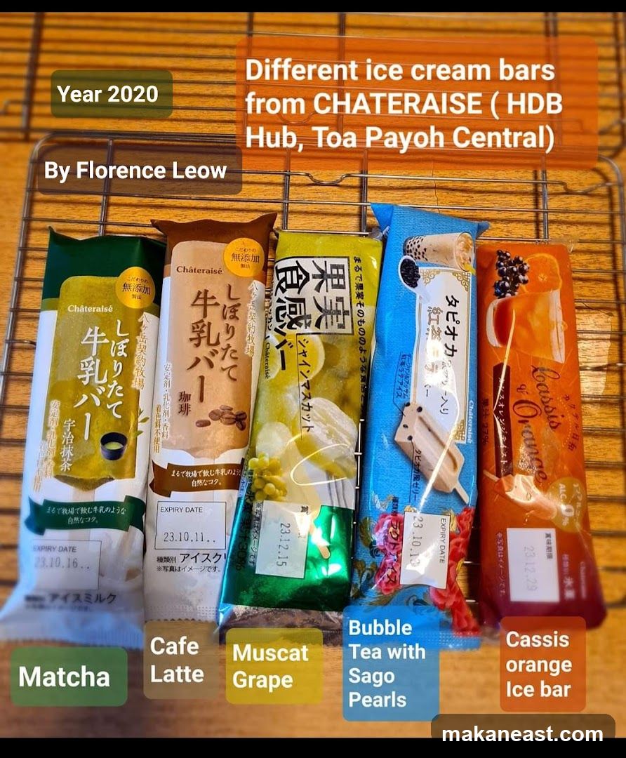 Different ice cream bars from CHATERAISE