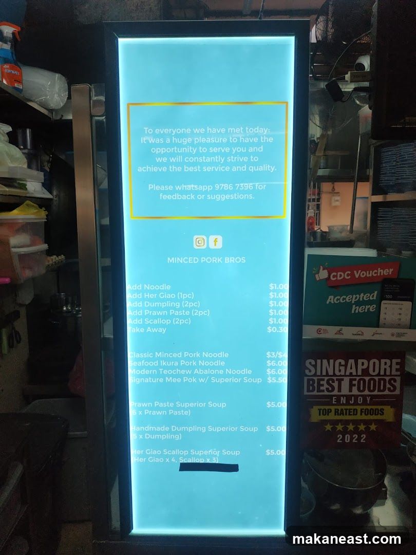 MINCED PORK BROS Menu