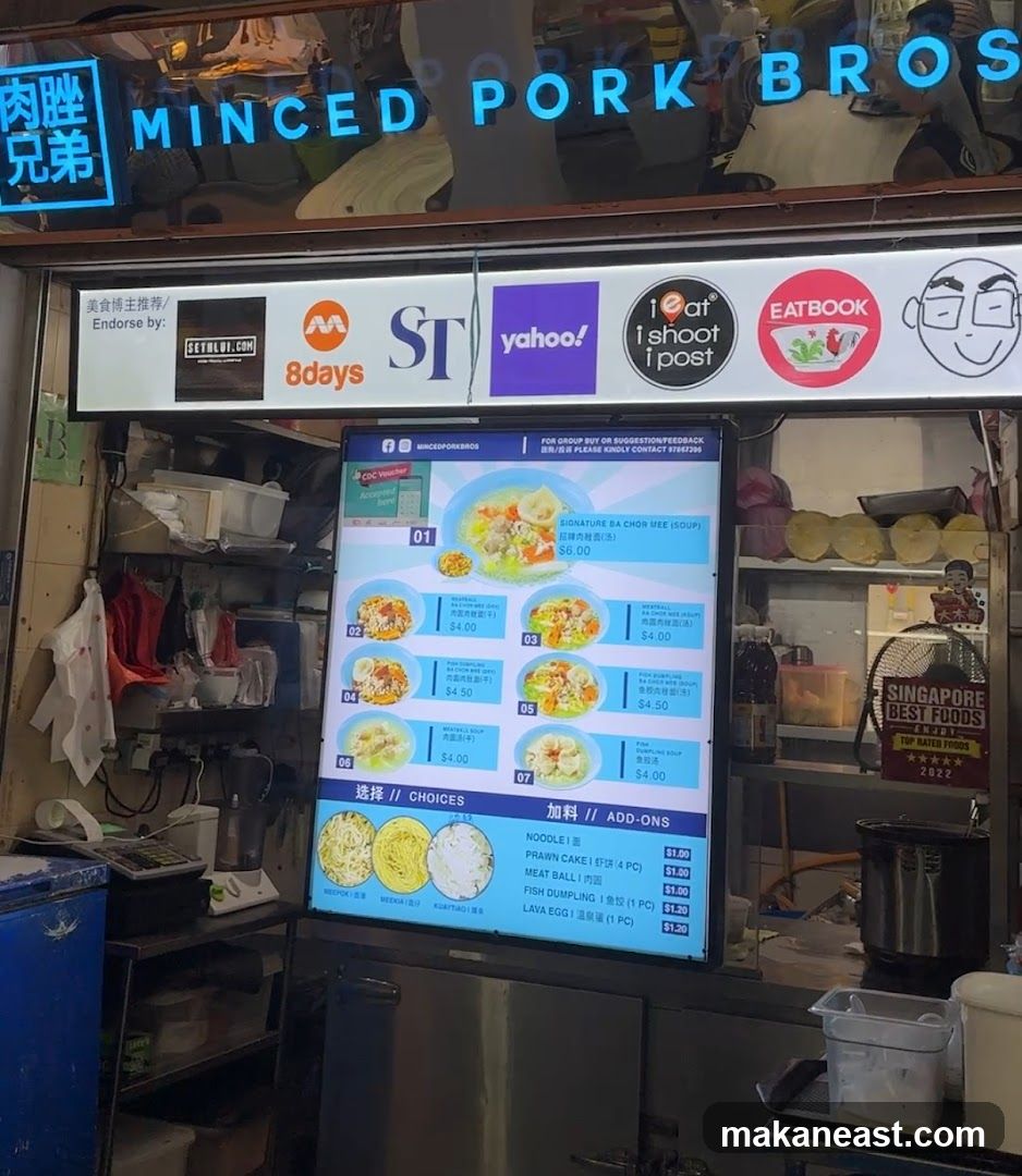 Minced Pork Bros Menu