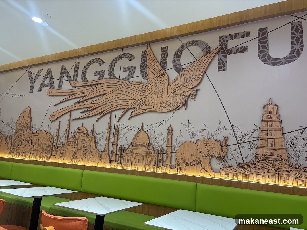 Restaurant Interior with Themed Wall Art