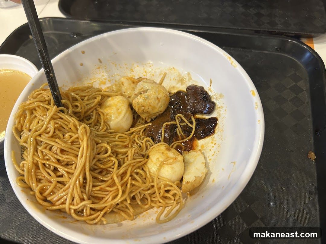 Noodles with Meatballs and Slices