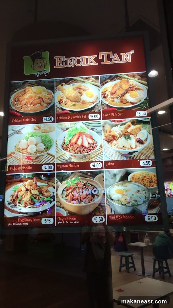 ENCIK TAN Menu