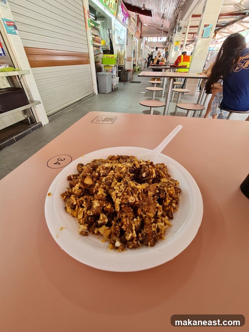 Food on a table at a hawker center
