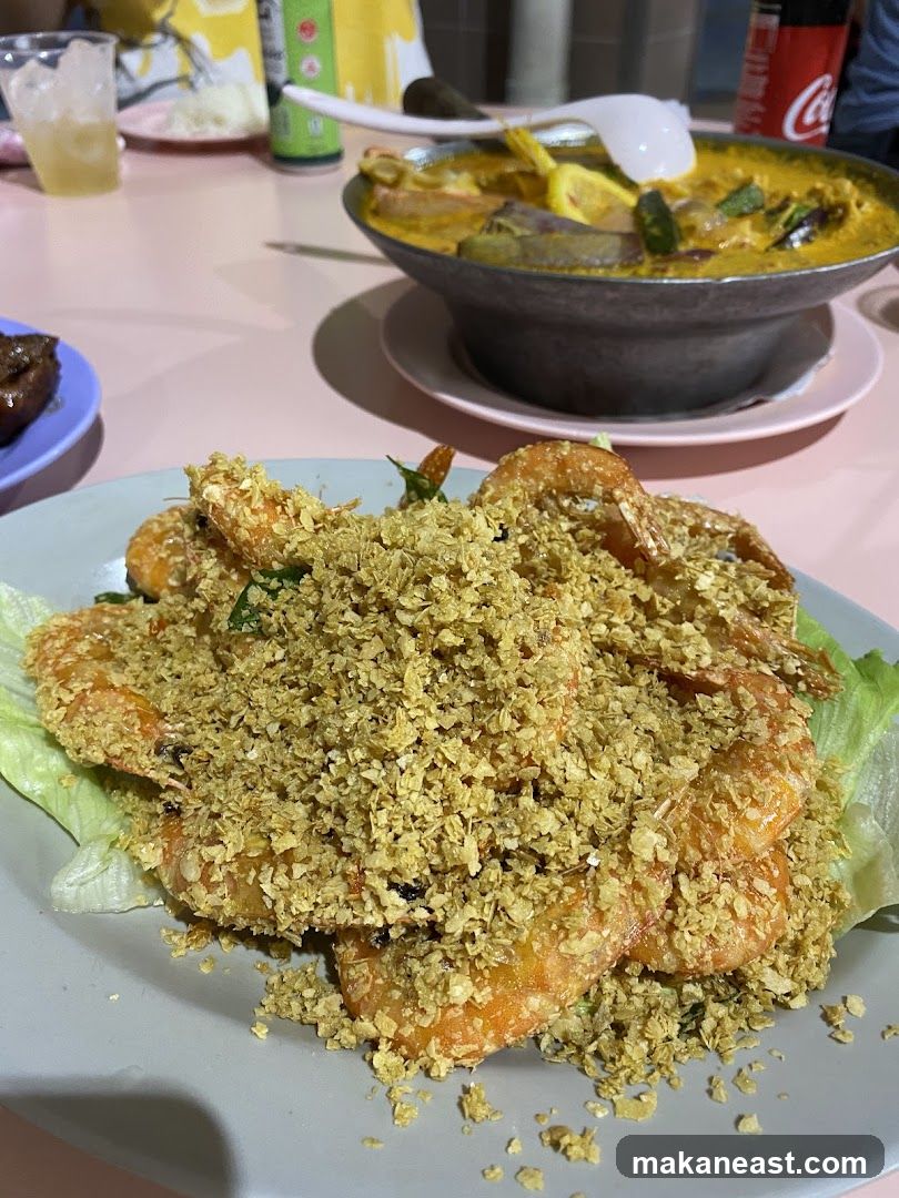 Cereal-Crusted Prawns and Tom Yum Soup