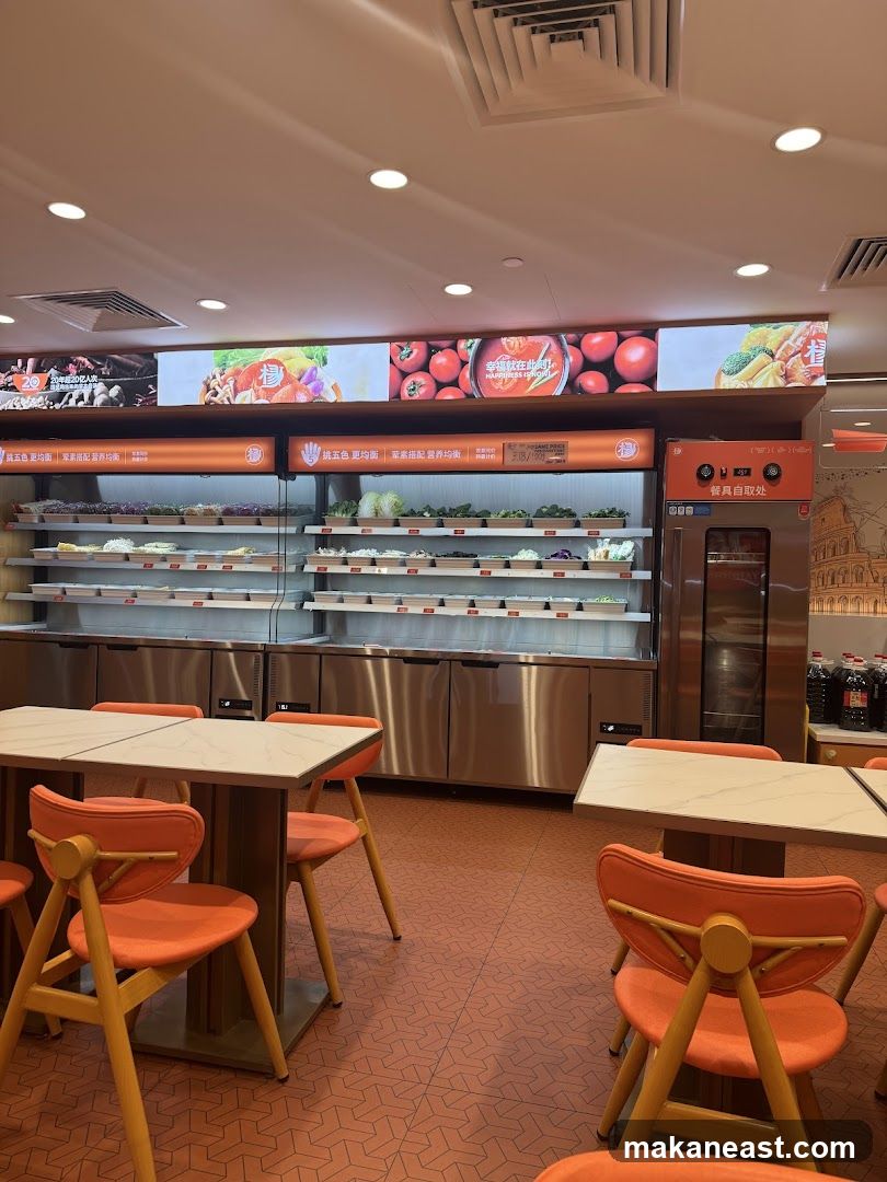 Restaurant Interior with Food Display