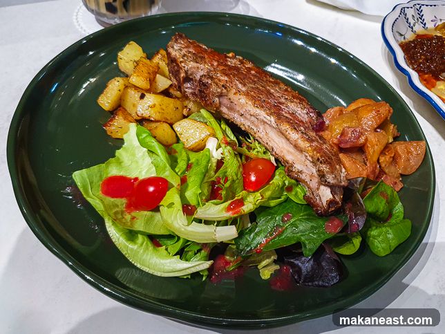 Pork Ribs with Potatoes and Salad