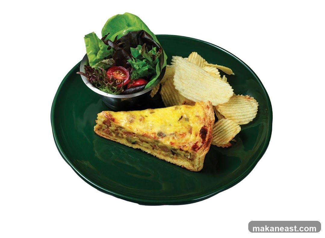 Quiche with Salad and Chips