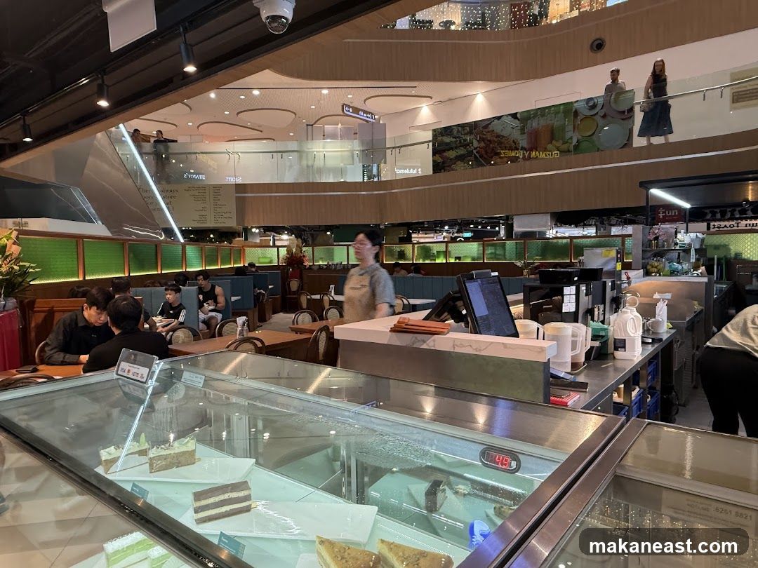 Dessert Display and Cafe Interior
