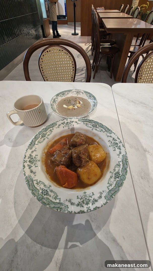 Beef Stew and Mushroom Soup