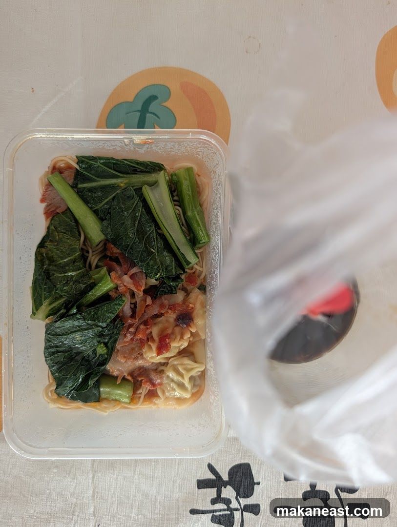 Noodles with Wontons and Greens