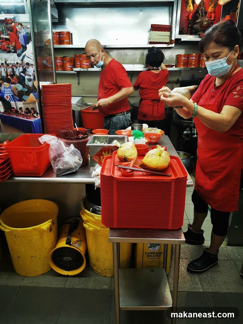 Food preparation in a busy kitchen