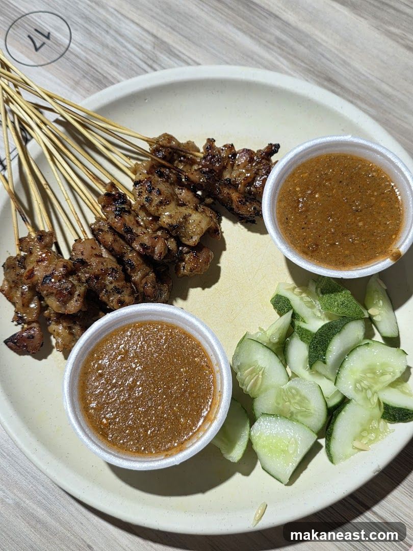 Satay with Peanut Sauce and Cucumbers