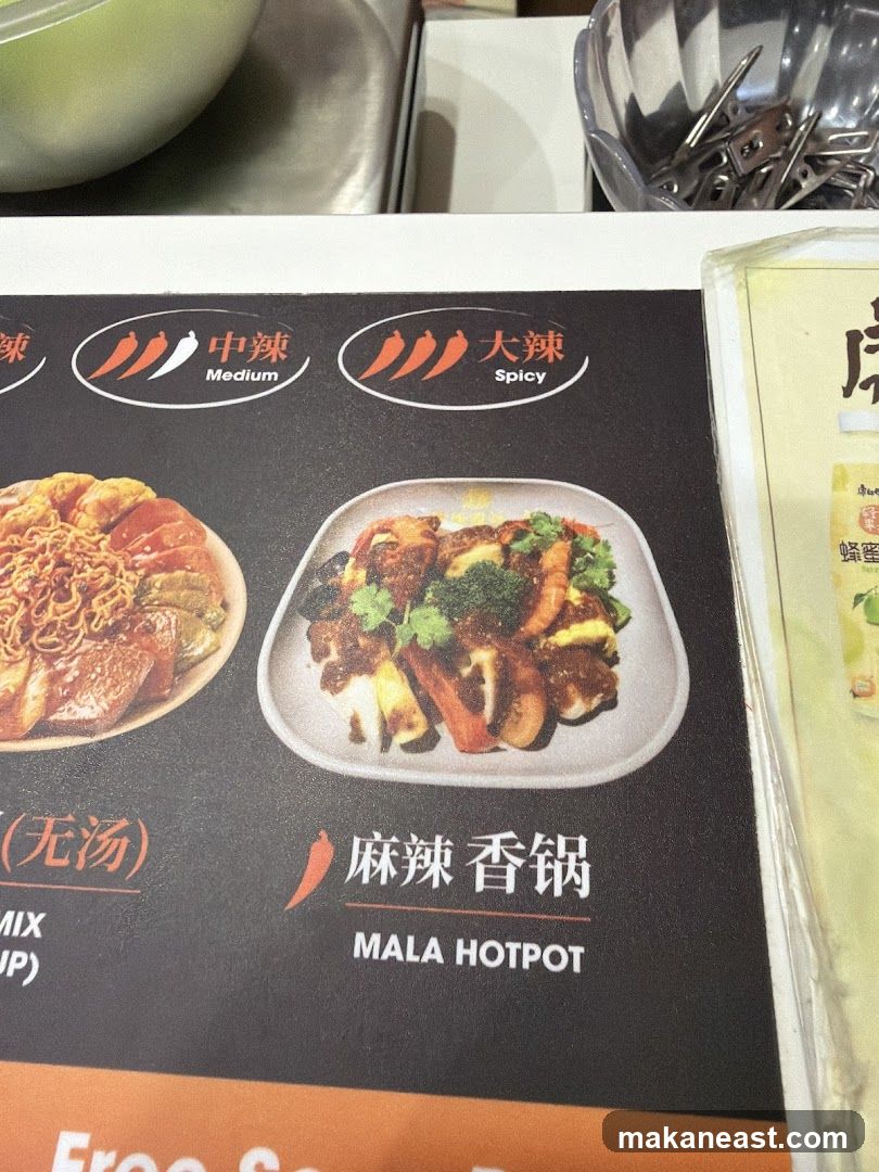 Mala Hotpot Menu