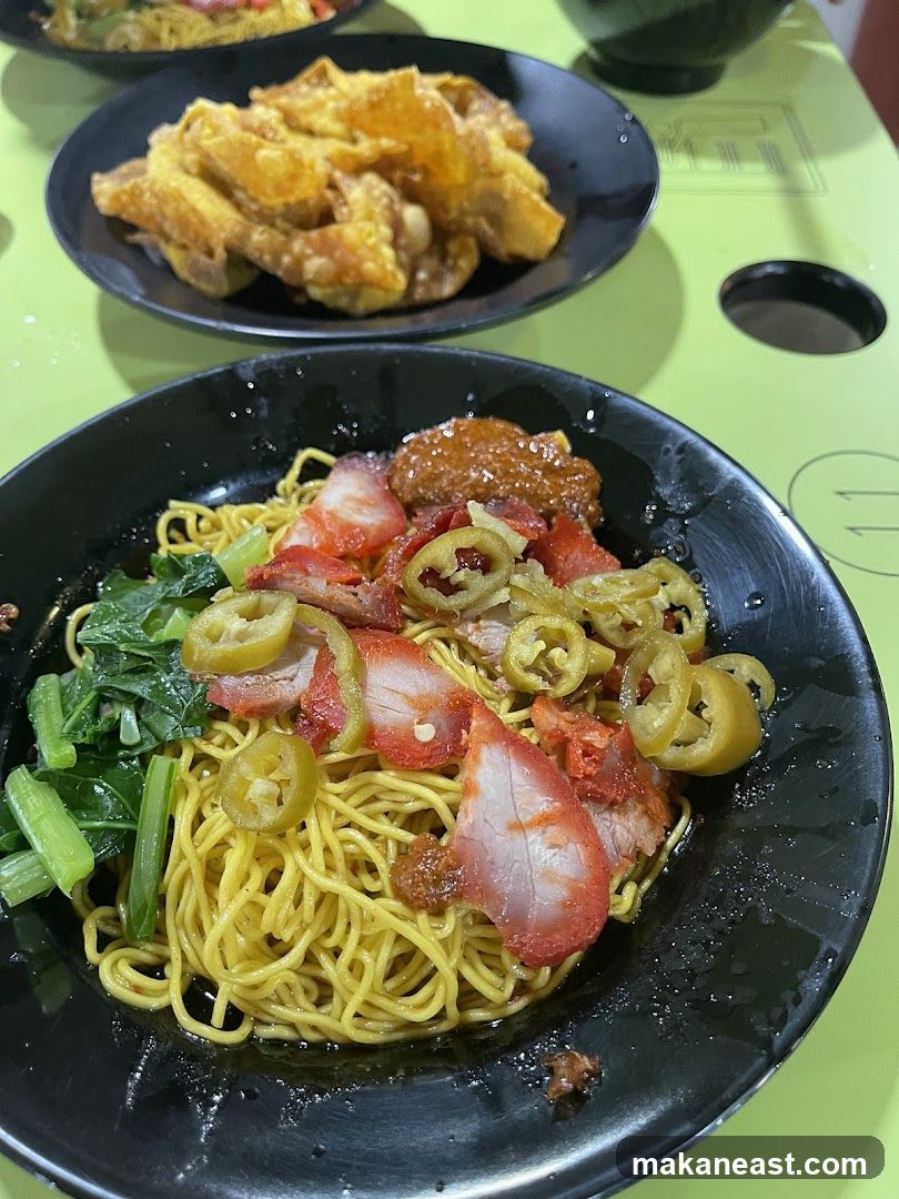 Noodles with Char Siu and Fried Wontons