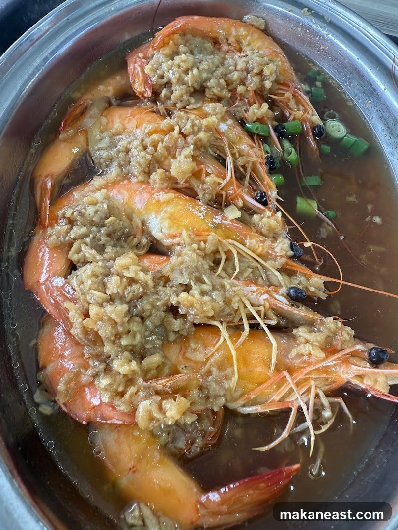 Steamed Prawns with Garlic