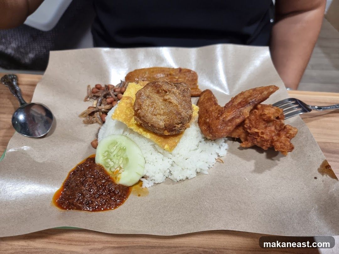 Nasi Lemak with Fried Chicken
